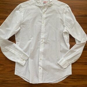 Emanuel Berg White Seersucker Men's Shirt